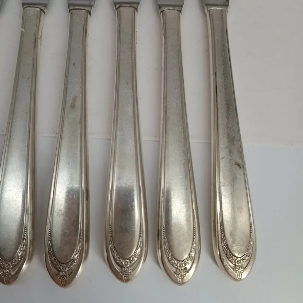 8X BK 1847 Rogers Bros IS International Silver Plate Lovelace Butter Knives